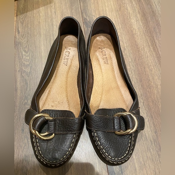 Chocolate brown J. Crew driving mocassins/loafers - Picture 1 of 6
